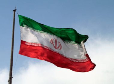 Iranian flag flies