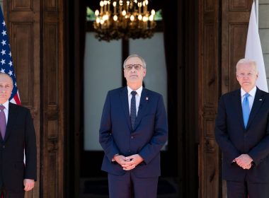 Vladamir Putin and President Biden are hosted by the Swiss president in Geneva last June. Photo: Brendan SmialowskiI/AFP via Getty Images