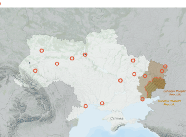 Data: The New York Times; Mapbox/OSCE; Map: Will Chase and Jared Whalen/Axios