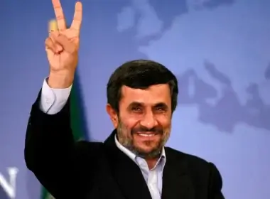 Iran's then-president Mahmoud Ahmadinejad gestures as he leaves a news conference in Istanbul, Turkey May 9, 2011 (photo credit: REUTERS/MURAD SEZER)