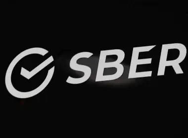 A view shows the logo of Sber (Sberbank) at the St. Petersburg International Economic Forum (SPIEF) in Saint Petersburg, Russia, June 5, 2021. REUTERS/Evgenia Novozhenina/File Photo