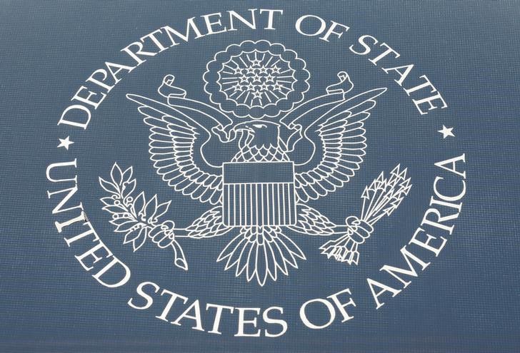 The seal of the United States Department of State is shown in Washington, U.S., January 26, 2017. REUTERS/Joshua Roberts