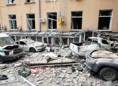 Aftermath of shelling in Kharkiv. Photo: Vyacheslav Madiyevskyy/ Ukrinform/Future Publishing via Getty Images