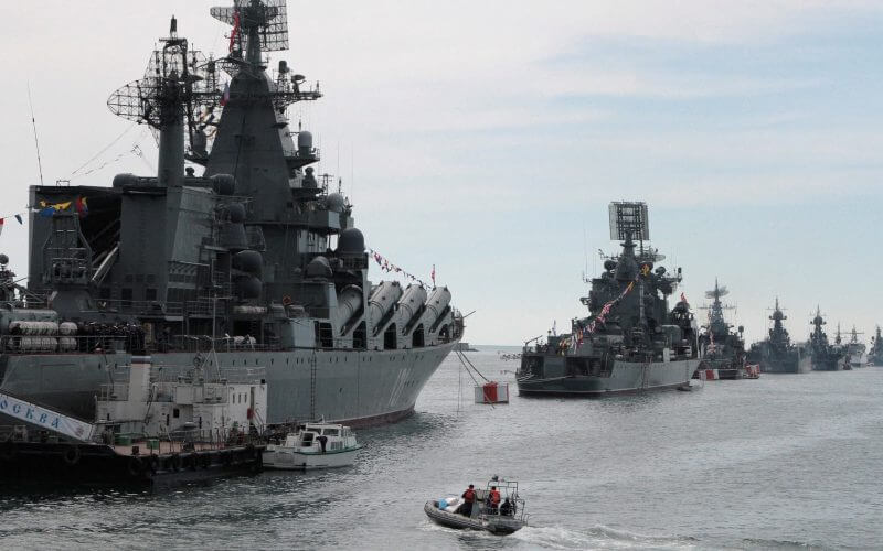 Russian Navy vessels are anchored in a bay of the Black Sea port of Sevastopol in Crimea May 8, 2014. (REUTERS/Stringer/File Photo)