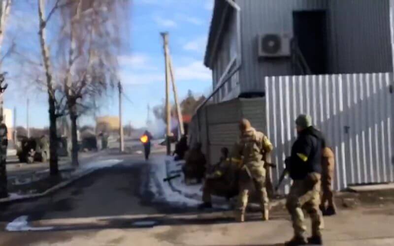 Social media videos show fighting on Ukraine streets