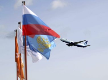 An Alrosa private jet takes off from Novosibirsk International Airport in Siberia, Russia. Kirill Kukhmar/TASS via Getty Images