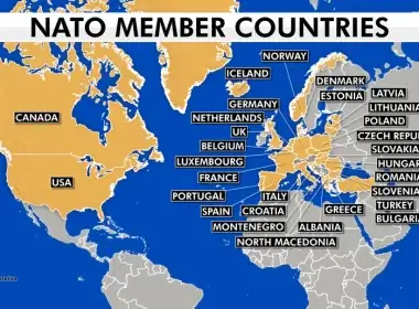 The map shows NATO member countries. Russia has opposed an expansion of the 30-member alliance. (Fox News)