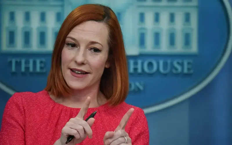 White House Press Secretary Jen Psaki holds a press briefing in the Brady Briefing Room of the White House in Washington, DC. on March 16, 2022. (Photo by NICHOLAS KAMM/AFP via Getty Images)