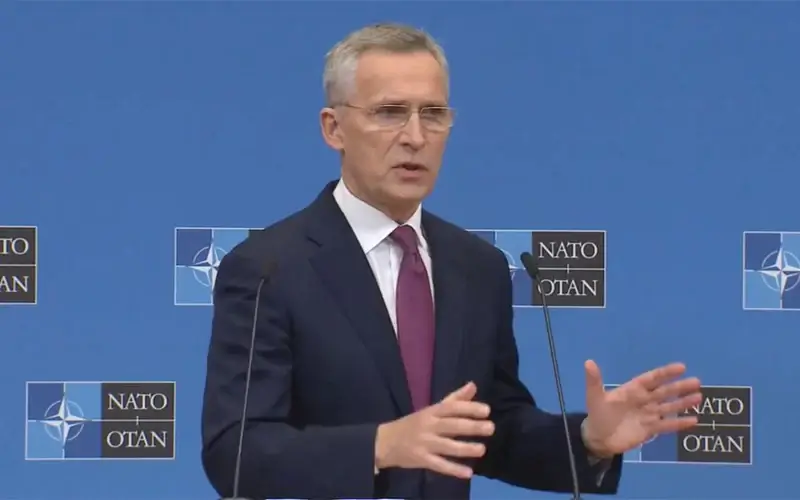 NATO Secretary Jens Stoltenberg took questions from reporters Friday, March 4, 2022. (NATO)