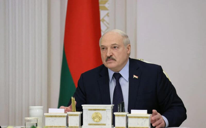 Belarusian President Alexander Lukashenko chairs a meeting with military officials in Minsk, Belarus February 24, 2022. Nikolay Petrov/BelTA/Handout via REUTERS
