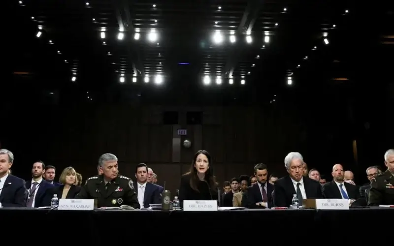 Director of National Intelligence (DNI) Avril Haines testifies before a Senate Select Intelligence Committee hearing on "Worldwide Threats" on Capitol Hill in Washington, U.S., March 10, 2022. REUTERS/Evelyn Hockstein