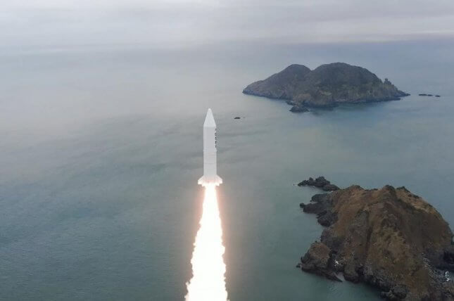 South Korea test-fired its first-ever solid-fuel rocket Wednesday at a test site of the state-run Agency for Defense Development in Taean, South Korea, about 93 miles southwest of Seoul. Photo by Ministry of National Defense/Yonhap