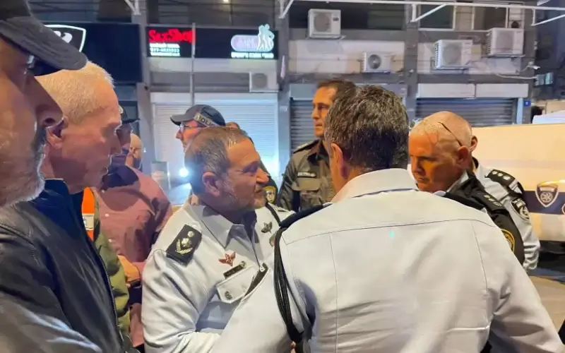 Israel Police chief Kobi Shabtai at the scene of a dedly attack in Hadera, March 27, 2022. (credit: ISRAEL POLICE)