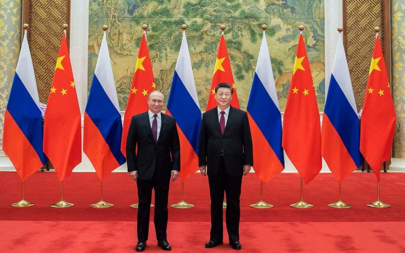 President Vladimir V. Putin of Russia, left, and President Xi Jinping of China in Beijing this month. U.S. and European officials are troubled by what is effectively a nonaggression pact between China and Russia.Credit...Li Tao/Xinhua, via Associated Press