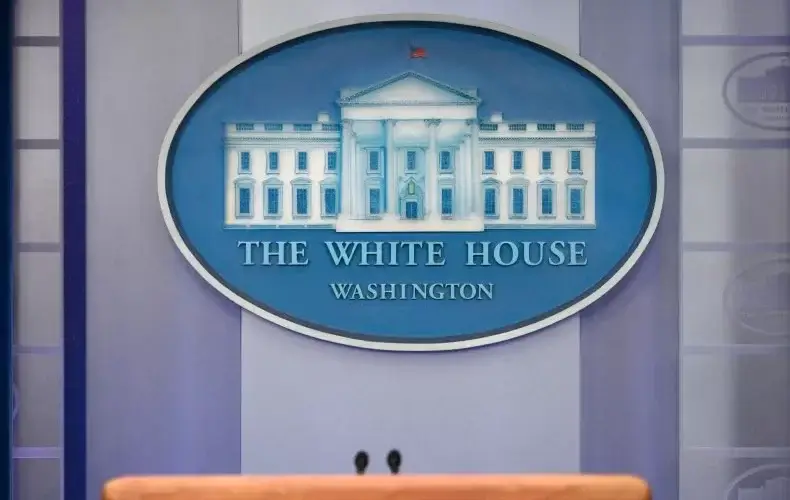 The White House urged companies to encrypt their data because Russia may plan a cyberattack against the United States in response to the sanctions imposed against Russia for its invasion of Ukraine. Above, the White House logo is displayed in the press briefing room of the White House in Washington, D.C., on January 31, 2020. ANDREW CABALLERO-REYNOLDS/AFP/GETTY IMAGES