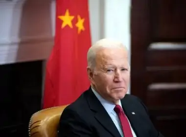President Joe Biden meets with China's President Xi Jinping during a virtual summit from the Roosevelt Room of the White House in Washington, DC, on November 15, 2021. The pair held a nearly two-hour video call on March 18 on the Ukraine invasion. MANDEL NGAN/AFP/GETTY IMAGES