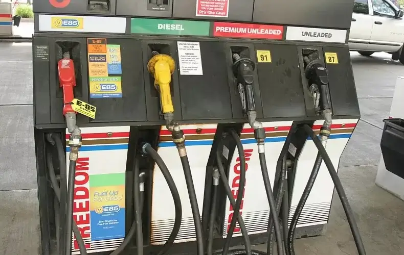 Gas stations in Waukesha, Wisconsin, are suing a competitor for allegedly setting gas prices illegally low. Above, a shot of a gas pump in Wisconsin. KAREN BLEIER/AFP VIA GETTY IMAGES