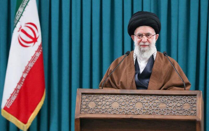 Iranian Supreme Leader Ayatollah Ali Khamenei delivers a televised speech in Tehran, Iran, March 1, 2022. Official Khamenei Website/Handout via REUTERS