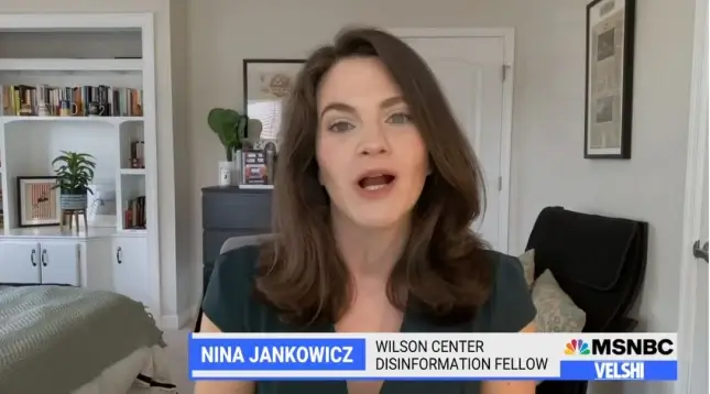 Nina Jankowicz. (Screen shot, courtesy of MSNBC.)