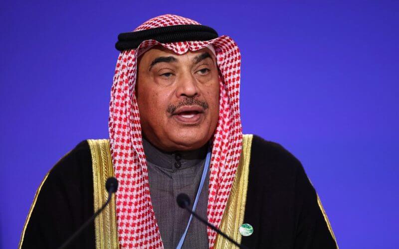 Kuwait's Prime Minister Sheikh Sabah al-Khalid al-Sabah speaks during the UN Climate Change Conference (COP26) in Glasgow, Scotland, Britain, November 2, 2021. REUTERS