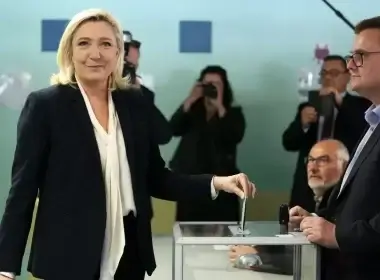 Far-right leader Marine Le Pen spoke of "shining victory" for her party even as she conceded defeat. © Thomas Samson, AFP