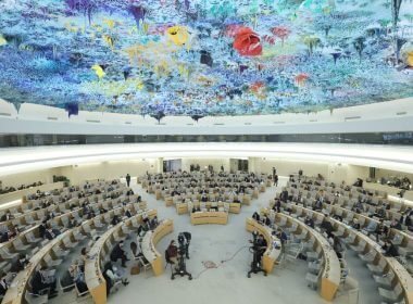 An overview of the special session on the situation in Ukraine of the Human Rights Council at the United Nations in Geneva, Switzerland, March 4, 2022. REUTERS/Denis Balibouse