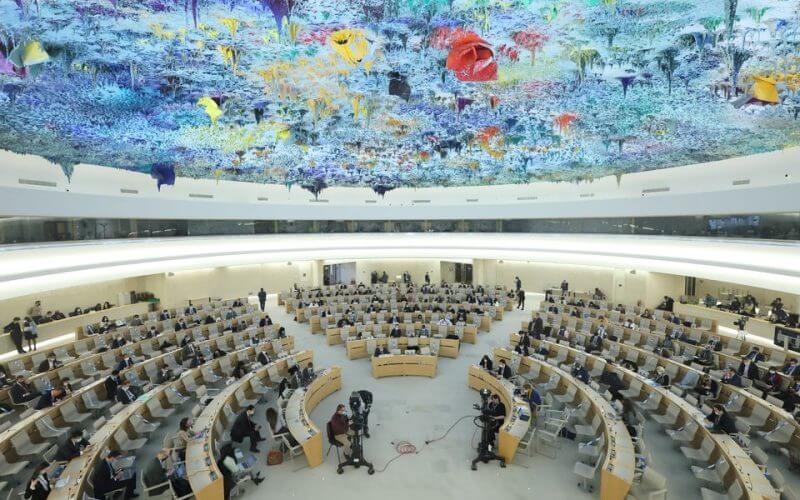 An overview of the special session on the situation in Ukraine of the Human Rights Council at the United Nations in Geneva, Switzerland, March 4, 2022. REUTERS/Denis Balibouse