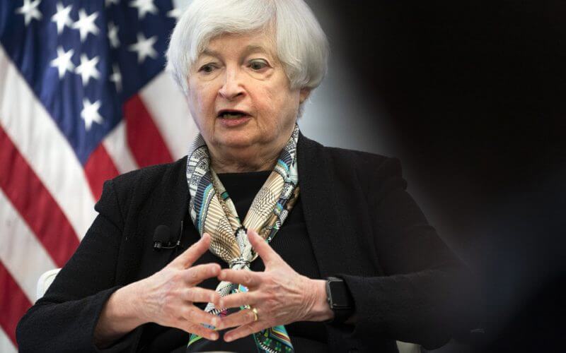 Treasury Secretary Janet Yellen is set to meet privately on Thursday with Ukrainian Finance Minister Serhiy Marchenko and Ukraine Prime Minister Denys Shmyhal, a Treasury official confirmed. | Jacquelyn Martin/AP Photo