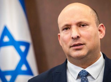 Israeli Prime Minister Naftali Bennett leads a Cabinet meeting at the Prime Minister's Office in Jerusalem on May 8, 2022. Photo by Olivier Fitoussi/Flash90.