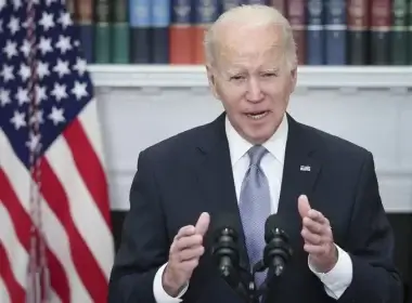 President Joe Biden delivers remarks on Russia and Ukraine from the Roosevelt Room of the White House April 21, 2022 in Washington, DC, US. WIN MCNAMEE / GETTY IMAGES NORTH AMERICA / Getty Images via AFPUS