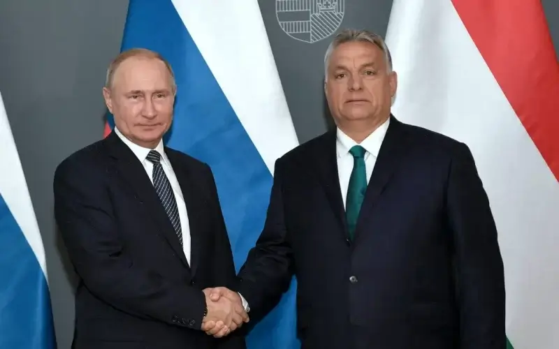Hungarian Prime Minister Viktor Orban, right, and Russian President Vladimir Putin. Alexei Nikolsky, Sputnik, Kremlin Pool Photo via AP