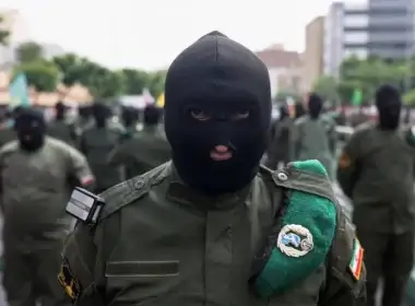 Members of a special IRGC force attend a rally marking the annual Quds Day, or Jerusalem Day, on the last Friday of the holy month of Ramadan in Tehran, Iran April 29, 2022 (photo credit: VIA REUTERS)