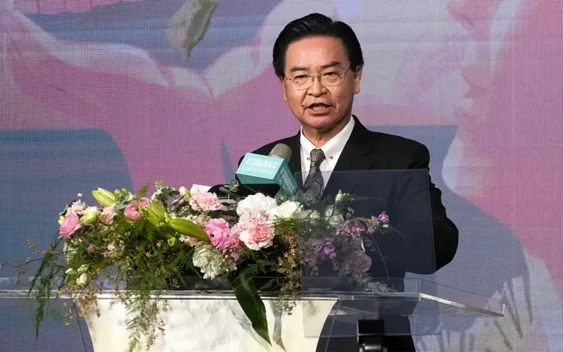 Taiwanese Foreign minister Joseph Wu gives a speech during a launch ceremony of the Taiwan Gender Equality Week on International Women's Rights Day in Taipei. (Walid Berrazeg/SOPA Images/LightRocket via Getty Images)