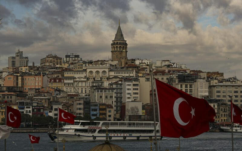 Istanbul's skyline, with the iconic Galata Tower, January 29, 2021. (AP Photo/ Emrah Gurel)
