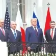 BAHRAIN’S FOREIGN MINISTER Abdullatif Al Zayani (left), Prime Minister Benjamin Netanyahu, US President Donald Trump and UAE Foreign Minister Abdullah bin Zayed gather on the balcony of the White House on Tuesday before the signing of the Abraham Accord. (photo credit: TOM BRENNER/REUTERS)