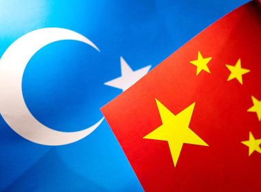 China’s national flag, right, and the East Turkestan flag, which supporters of Xinjiang independence use to represent their homeland, are seen in an illustration picture taken on May 30. Photo: Reuters