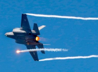 An Israeli F-35 fighter jets performs during an air show, over the beach in the Mediterranean coastal city of Tel Aviv, on May 9, 2019 as Israel marks Independence Day, 71 years after the modern Jewish state was established. (Photo by JACK GUEZ / AFP) (Photo credit should read JACK GUEZ/AFP via Getty Images)