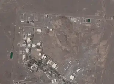 This satellite photo provided from Planet Labs Inc. shows Iran's Natanz nuclear facility on April 14, 2021. (Planet Labs via AP)