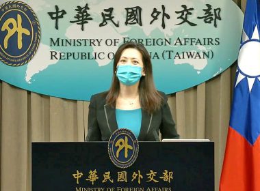 Ministry of Foreign Affairs spokeswoman Joanne Ou speaks in a ministry news conference yesterday. Photo: Lu Yi-hsuan, Taipei Times