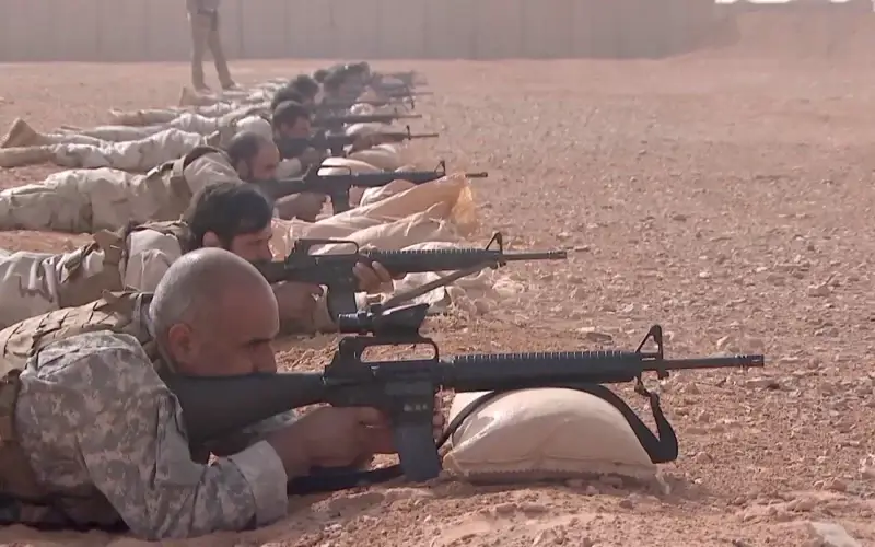 Firing range practice at al-Tanf base along the border with Jordan and Iraq. NBC News