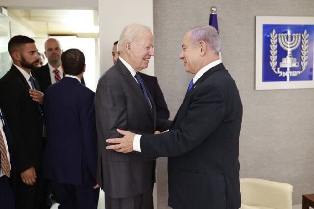 U.S. President Joe Biden meets with Israeli opposition leader Benjamin Netanyahu, July 14, 2022 (Photo: Benjamin Netanyahu's Twitter feed)