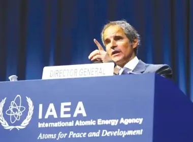 International Atomic Energy Agency (IAEA) Director General Rafael Grossi talks at the opening of the IAEA General Conference in Vienna, on Monday. (photo credit: REUTERS)