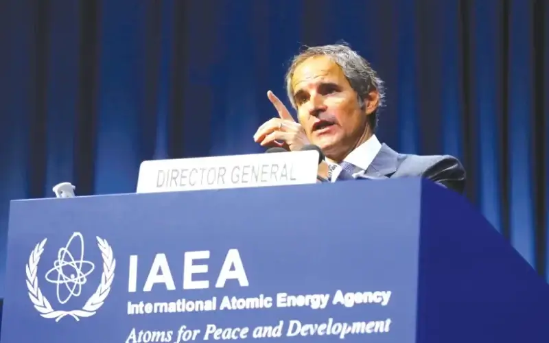 International Atomic Energy Agency (IAEA) Director General Rafael Grossi talks at the opening of the IAEA General Conference in Vienna, on Monday. (photo credit: REUTERS)