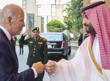 The fist bump heard round the world. (Royal Court of Saudi Arabia / Handout/ Anadolu Agency / Getty Images)