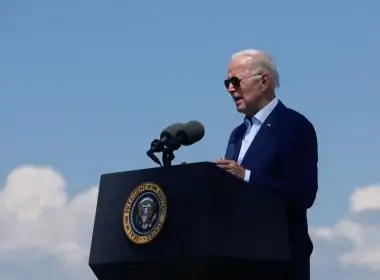 U.S. President Joe Biden delivers remarks on climate change and renewable energy at the site of the former Brayton Point Power Station in Somerset, Massachusetts, U.S. July 20, 2022. REUTERS/Jonathan Ernst