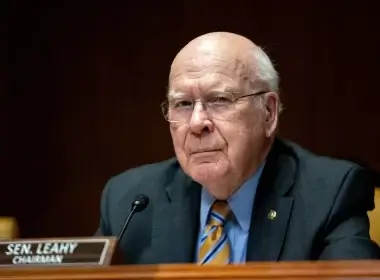 Sen. Patrick Leahy, D-Vt., listens as Chairman of the Joint Chiefs of Staff Gen. Mark Milley and Secretary of Defense Lloyd Austin testify before the Senate Appropriations Committee Subcommittee on Defense, May 3, 2022, on Capitol Hill in Washington. AP