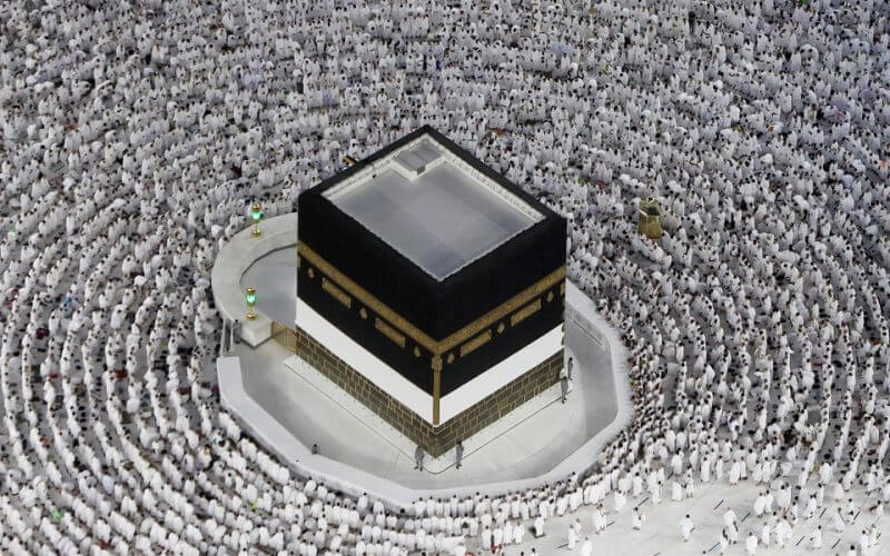 Muslim pilgrims circle the Kaaba and pray at the Grand Mosque ahead of the annual haj pilgrimage, in the holy city of Mecca, Saudi Arabia July 6, 2022. REUTERS