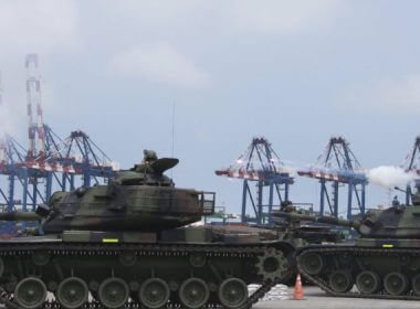 Taiwan military forces conduct anti-landing drills during the annual Han Kuang military exercises near New Taipei City, Taiwan, on July 27, 2022. (Taiwan Ministry of National Defense via AP, File)