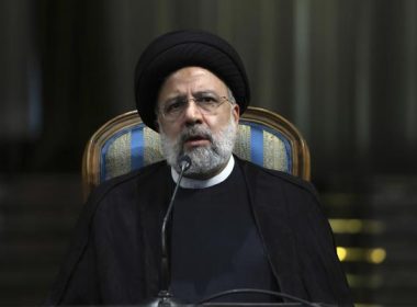 Iranian President Ebrahim Raisi speaks in a news briefing at the Saadabad Palace in Tehran, Iran, on June 11, 2022. AP