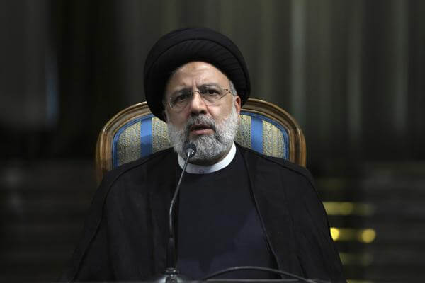 Iranian President Ebrahim Raisi speaks in a news briefing at the Saadabad Palace in Tehran, Iran, on June 11, 2022. AP